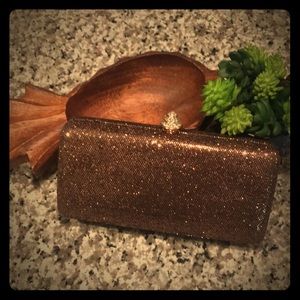 Sparkly chocolate brown evening clutch.